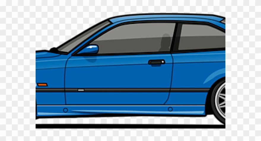 Blue Car Clipart Bmw E36 - Png Download
