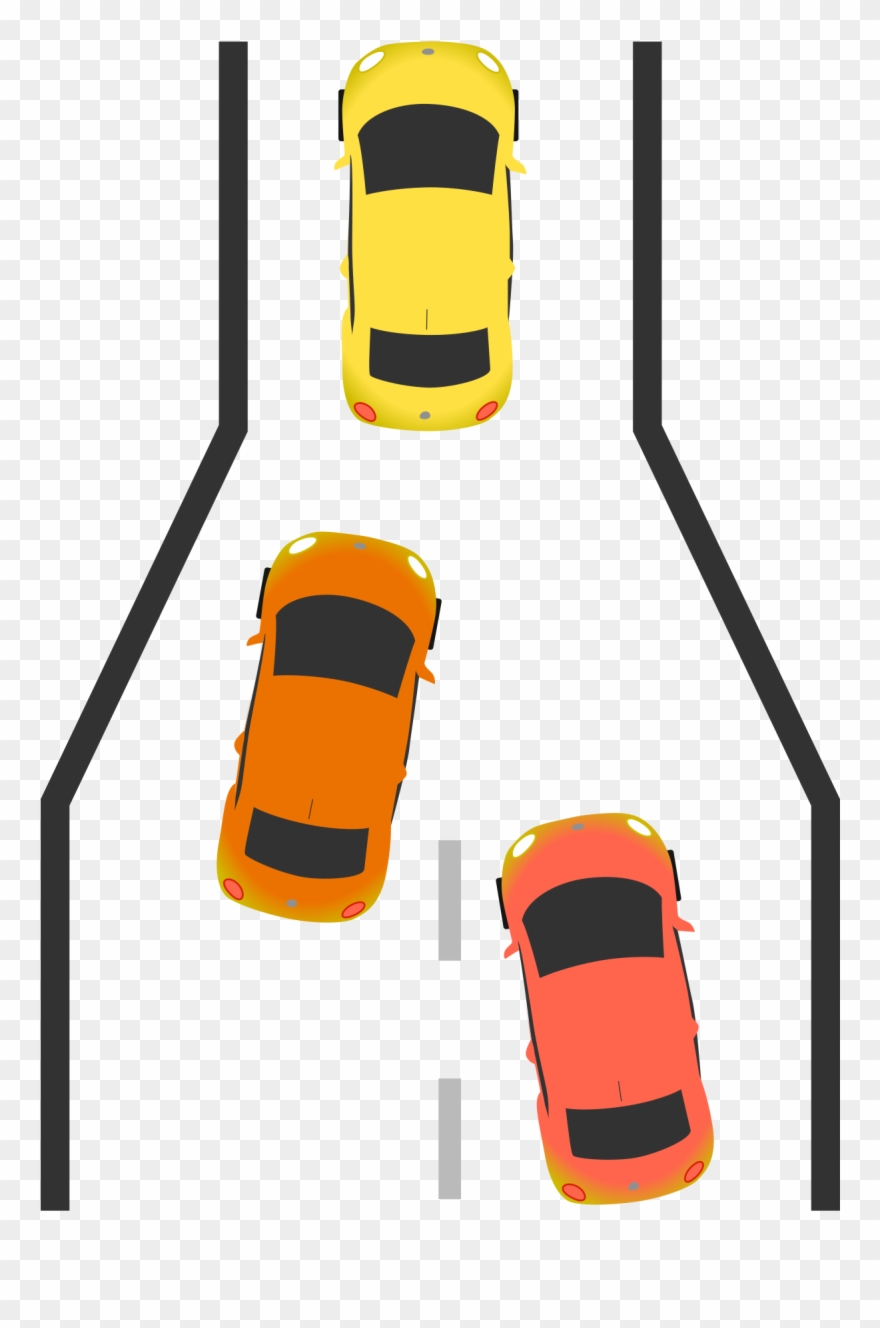 When Traffic Merges From Two Lanes To One, Will Cars Clipart