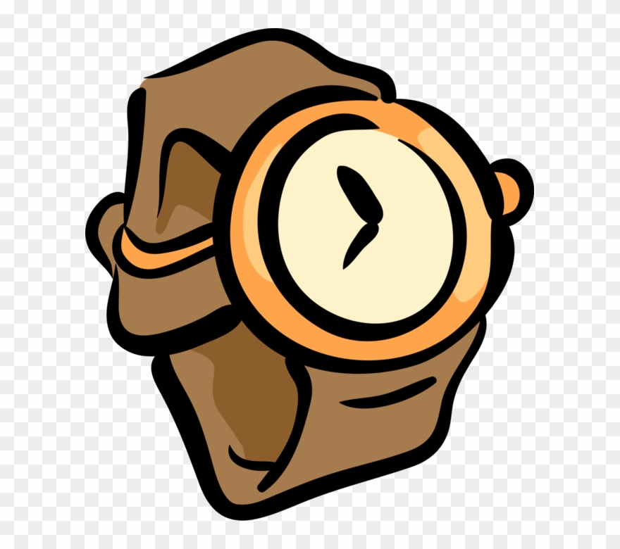 Vector Illustration Of Wristwatch Timepiece Watch Keeps Clipart