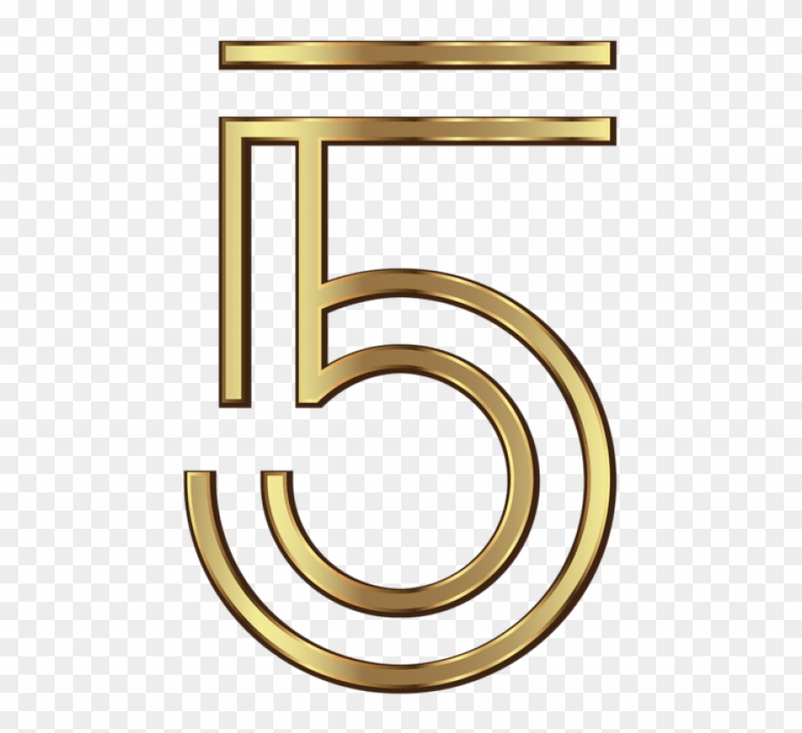 Free Png Number Five Golden Png Images Transparent Clipart