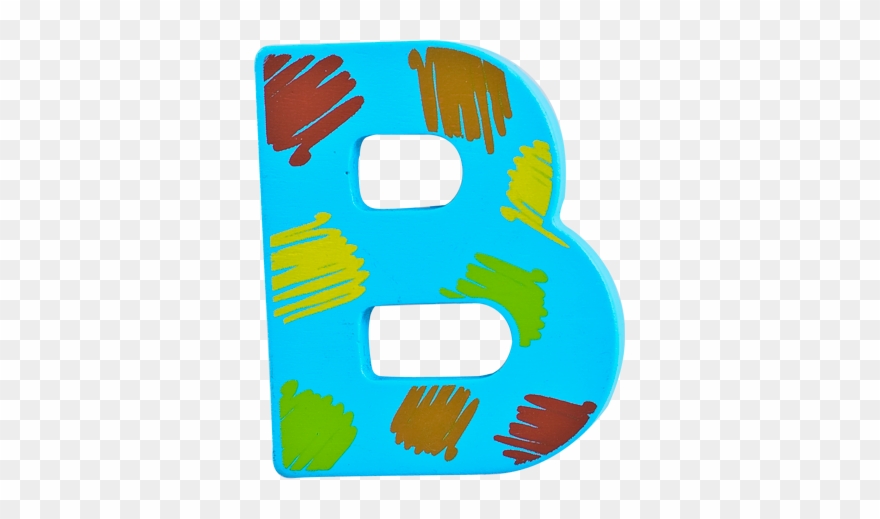 Kids-wood Wood Letter B, Blue, Large Clipart