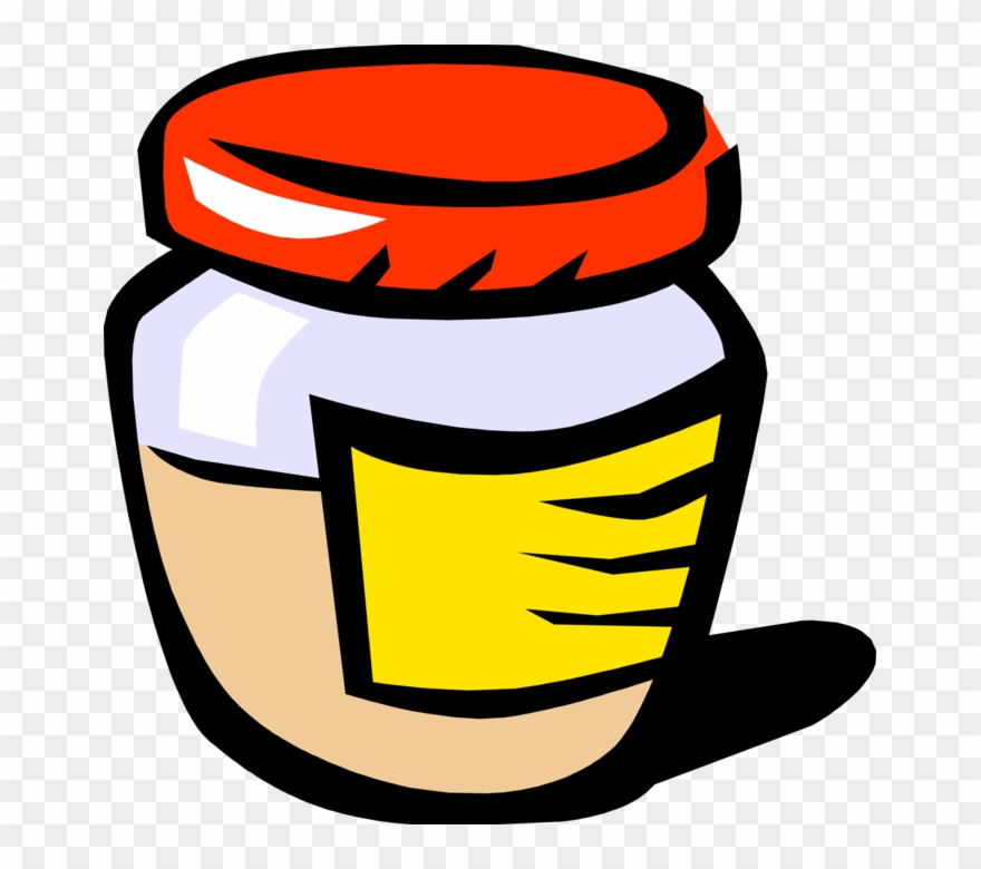Vector Illustration Of Mustard Condiment Jar Clipart
