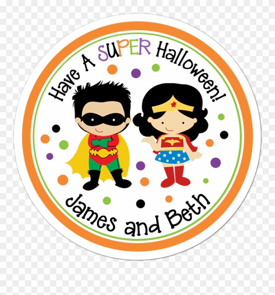 Halloween Superheros Personalized Sticker Clipart