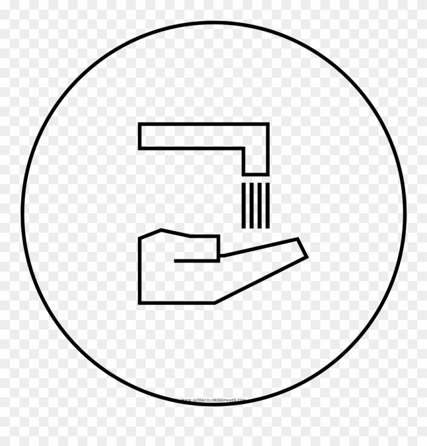 Hand Washing Coloring Page Clipart