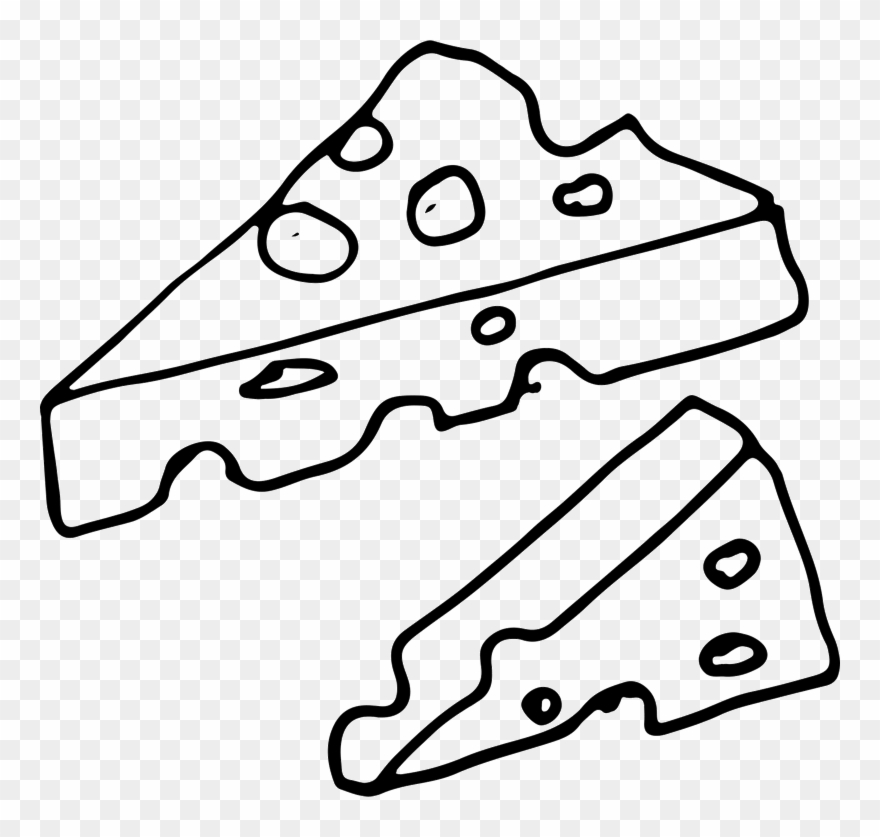 Two Cheese Wedges Rubber Stamp Clipart