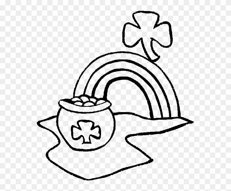 A Pot Of Gold On St Patricks Day Coloring Page Clipart