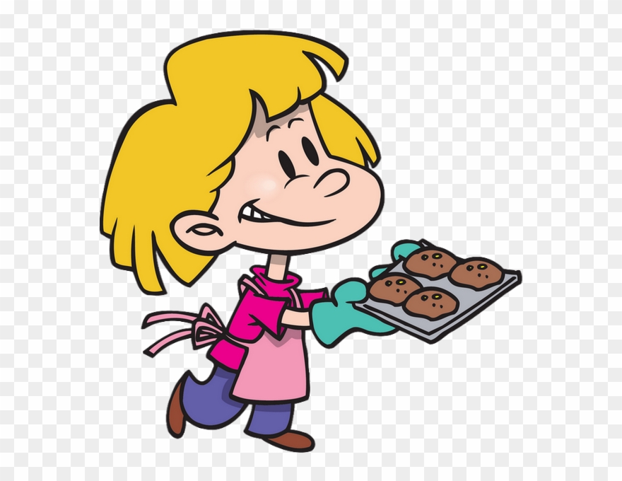 Petite Pâtissière Et Plateau De Cookies Clipart