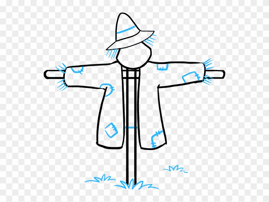 How To Draw Scarecrow Clipart