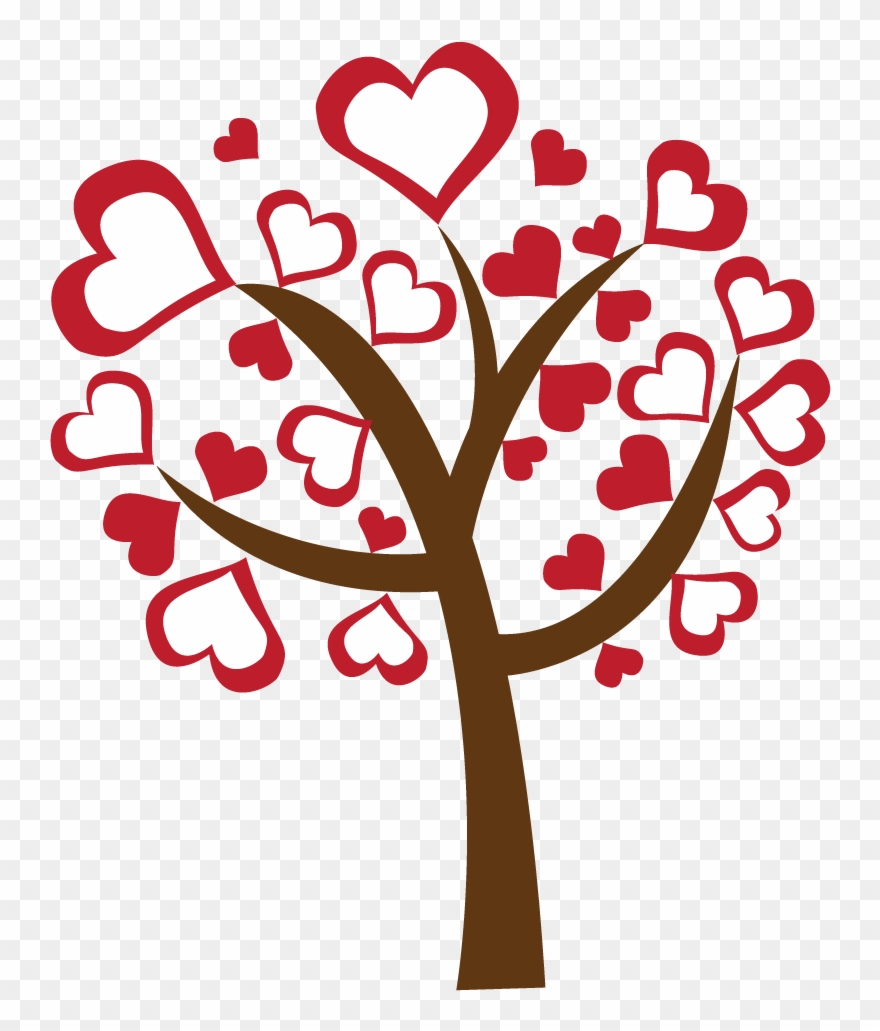 Valentine's Day Clipart Heart Tree - Png Download
