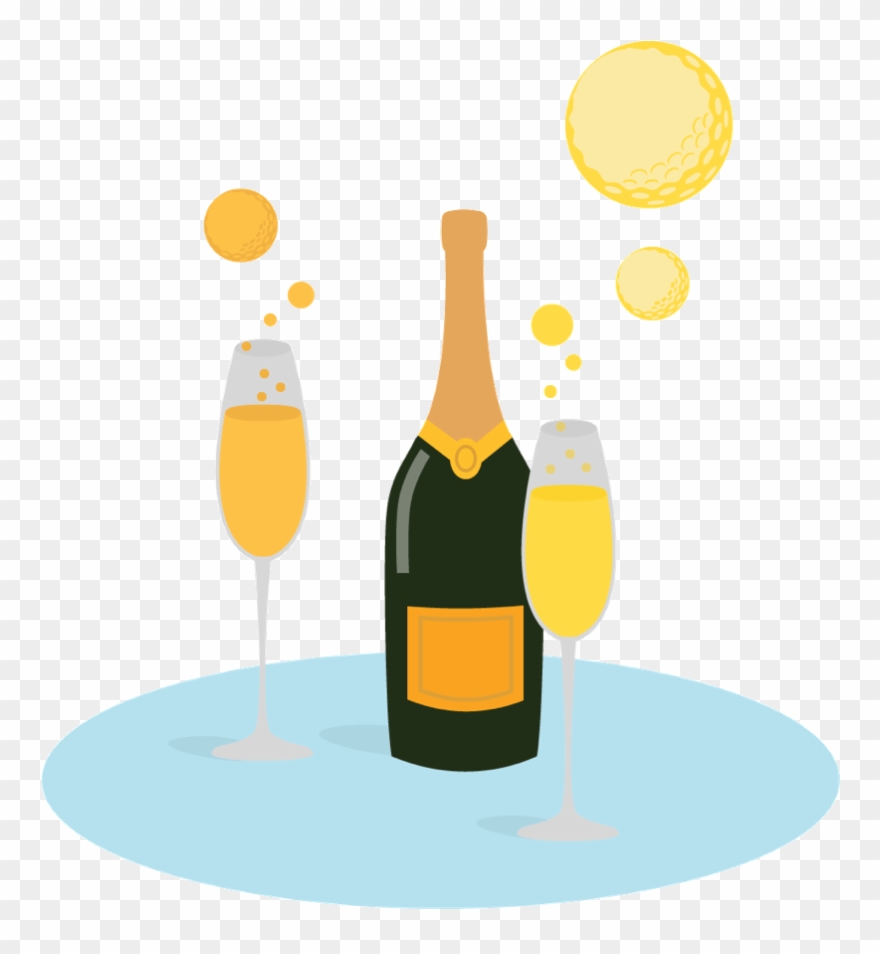 Champagne Bottle And Glasses With Bubbles That Look Clipart