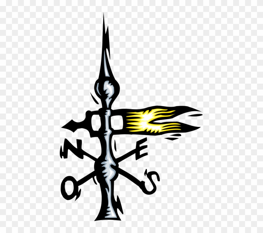Vector Illustration Of Weather Vane Or Weathercock Clipart