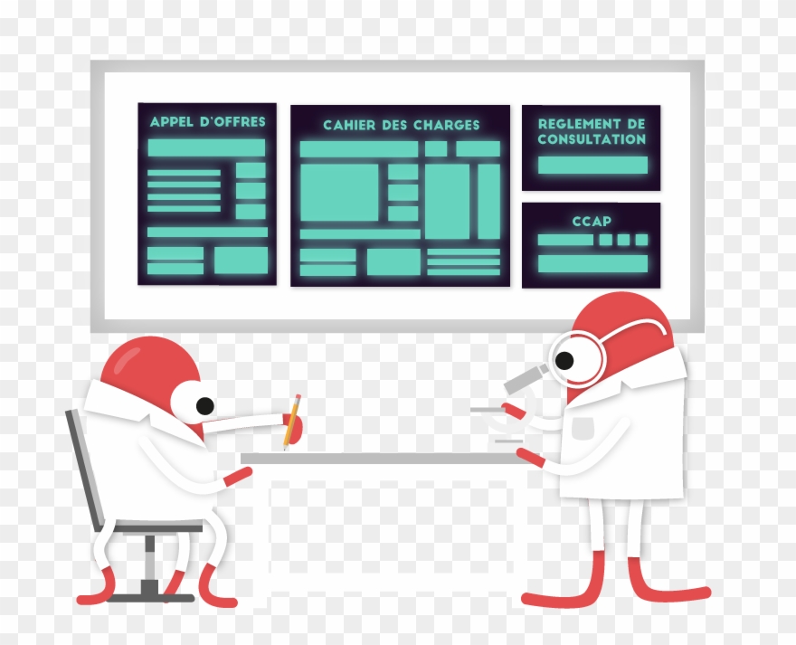 Two Octopuses Examine Tenders Clipart