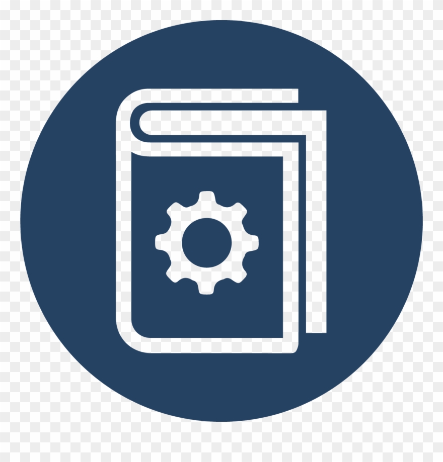 Book Icon With Cog On Cover Clipart