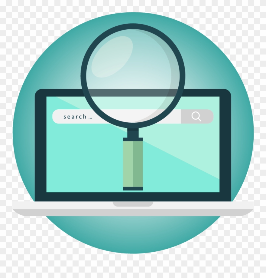 Magnifying Glass Aimed At Search Box On Screen Clipart