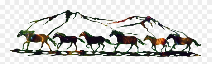 Horse Mountain Scene-small Larger Image Clipart