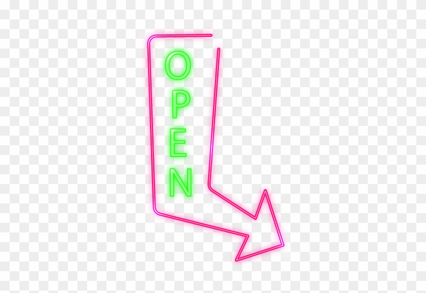 Open Arrow Neon Sign Clipart