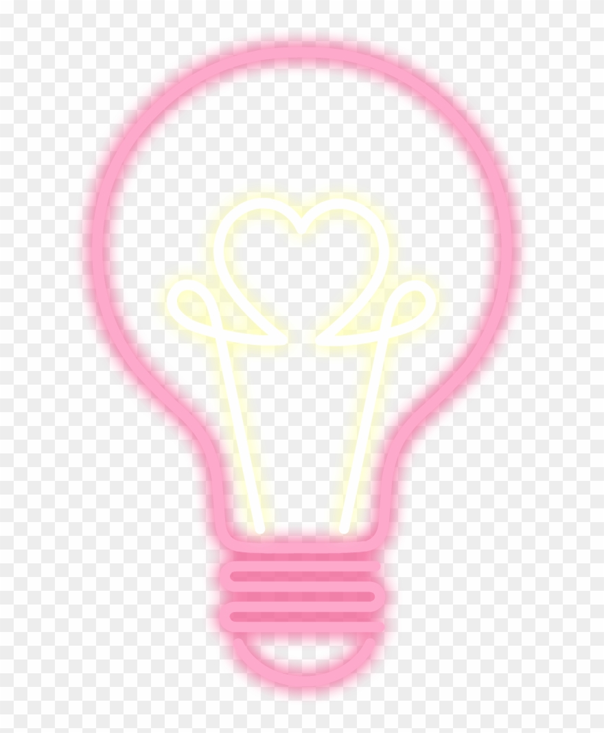 Neon Transparent Light Bulb Clipart