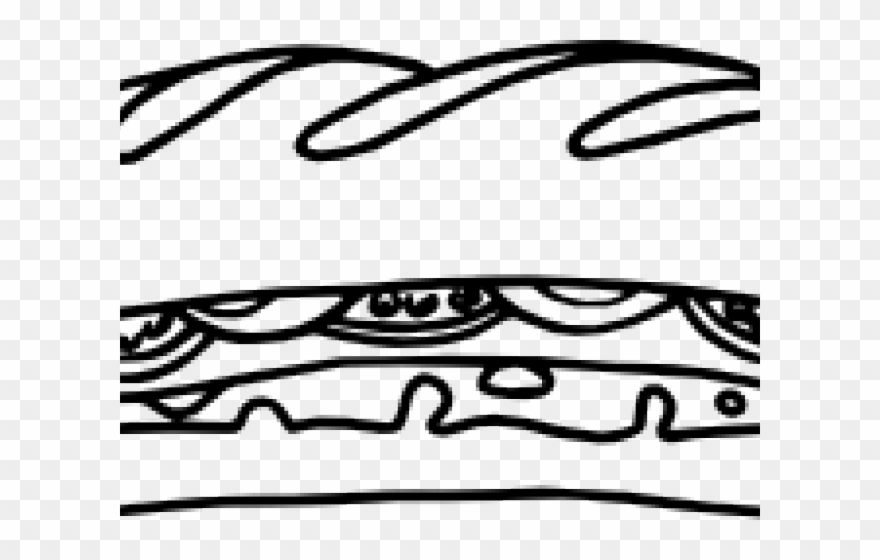 Sandwich Clip Art Black And White - Png Download