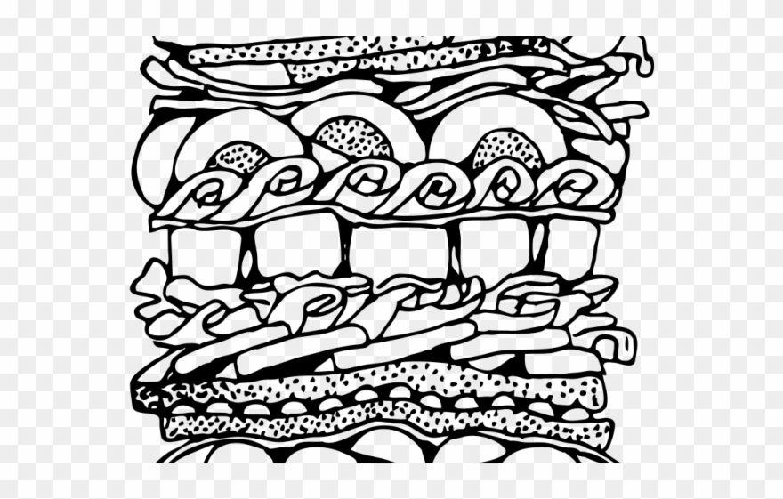 Sandwich Clipart Big Sandwich - Hamburger - Png Download