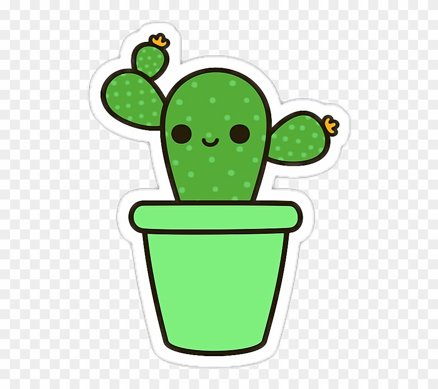 Clipart Free Cute Sticker By Flor Lione Report Abuse - Cute Cactus Clipart Png Transparent Png