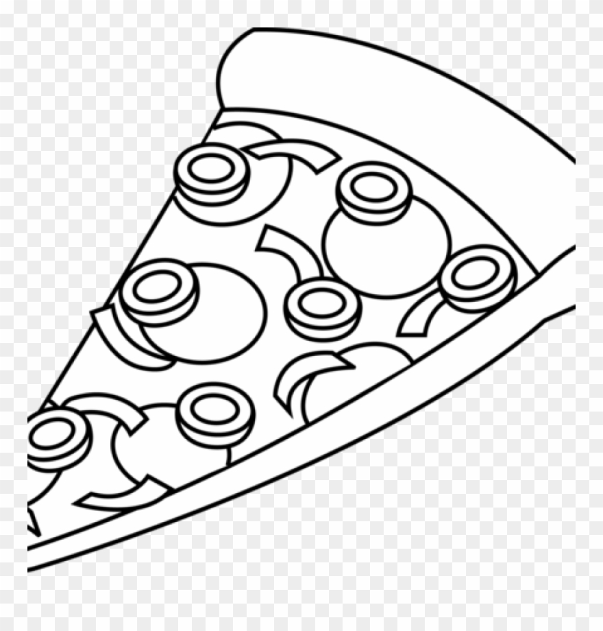 Gallery Of Kisspng Pizza Black And White Clip Art Food - Pizza Slice Black And White Illustration Transparent Png