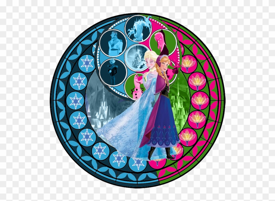Frozen Ana And Elsa Clip Art - Kingdom Hearts Stained Glass Anna - Png Download