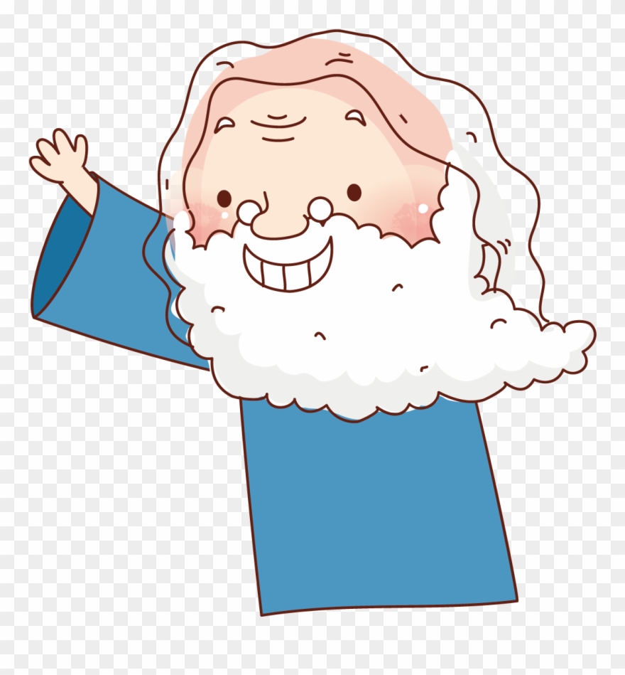 Cartoon Illustration - White Beard Grandfather Cartoons Clipart