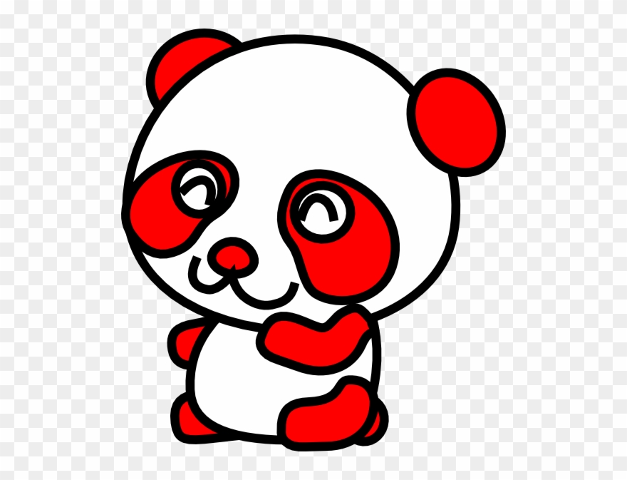 Red And White Panda Clipart