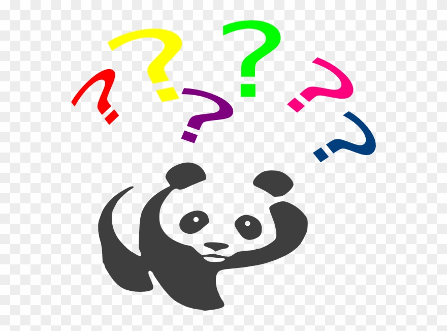 Panda With Question Marks Clipart
