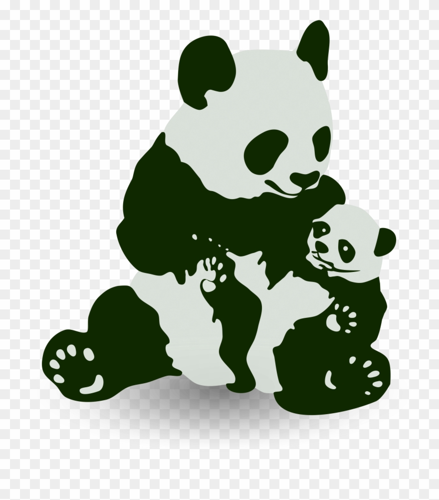 Baby Panda Clipart Clipart Free Download - Cute Panda And Baby Panda Oval Ornament - Png Download