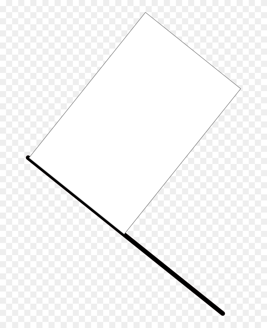 White Flag Picture - Monochrome Clipart