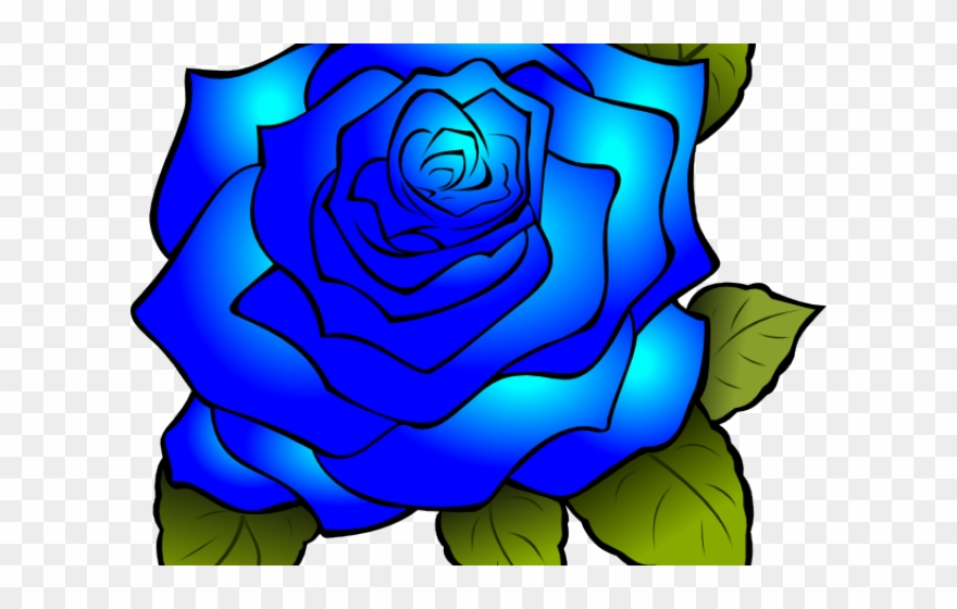 Blue Rose Cliparts - Gambar Bunga Mawar Kartun - Png Download