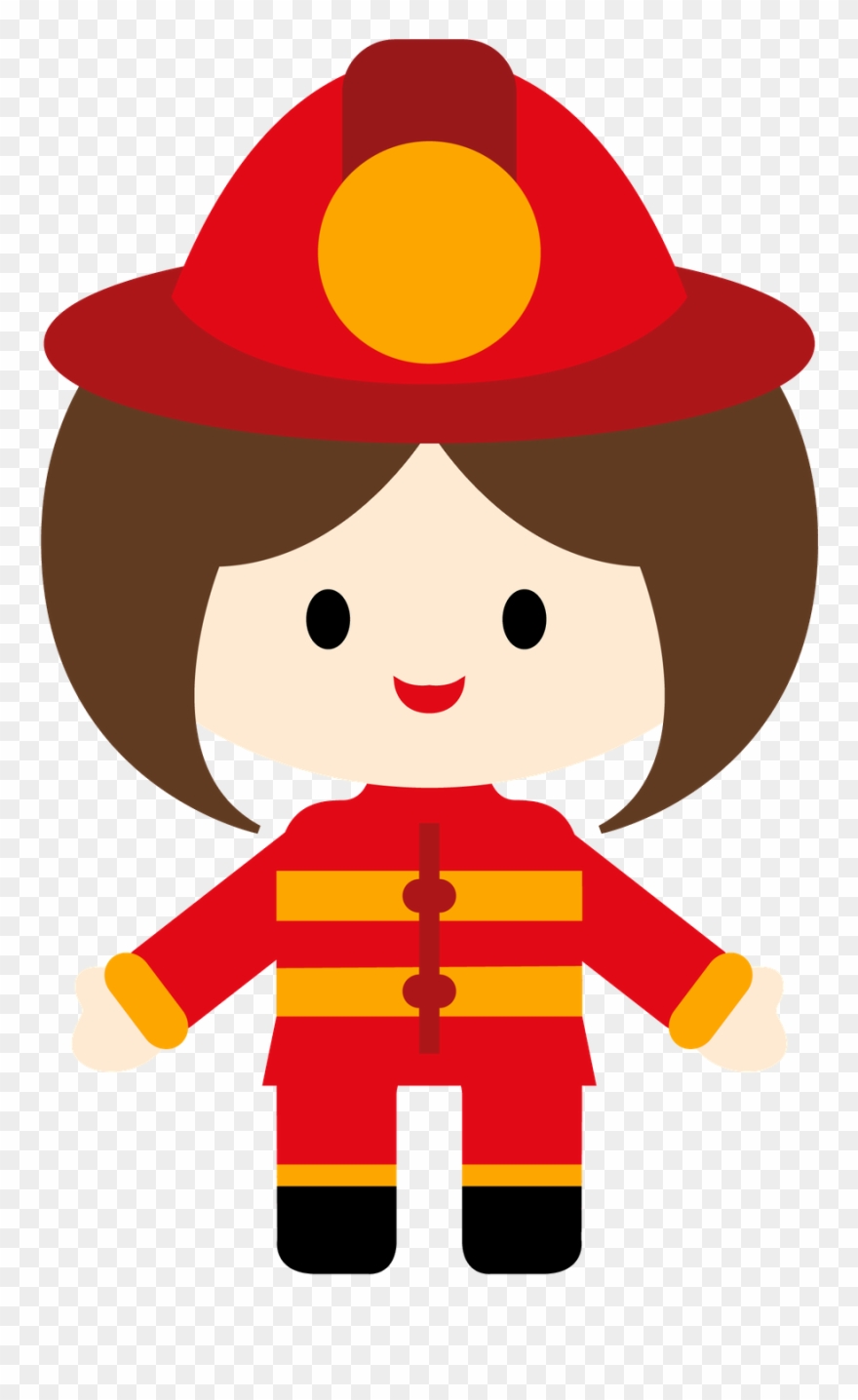Bombeiros E Polícia - Firefighter Boy Cartoon Clipart