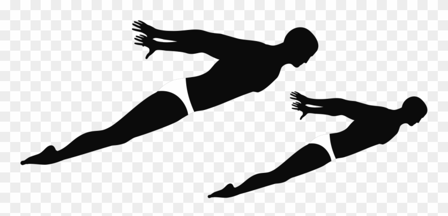 Swimming Silhouette Png Download - Silhouette Png Swimmer Clipart