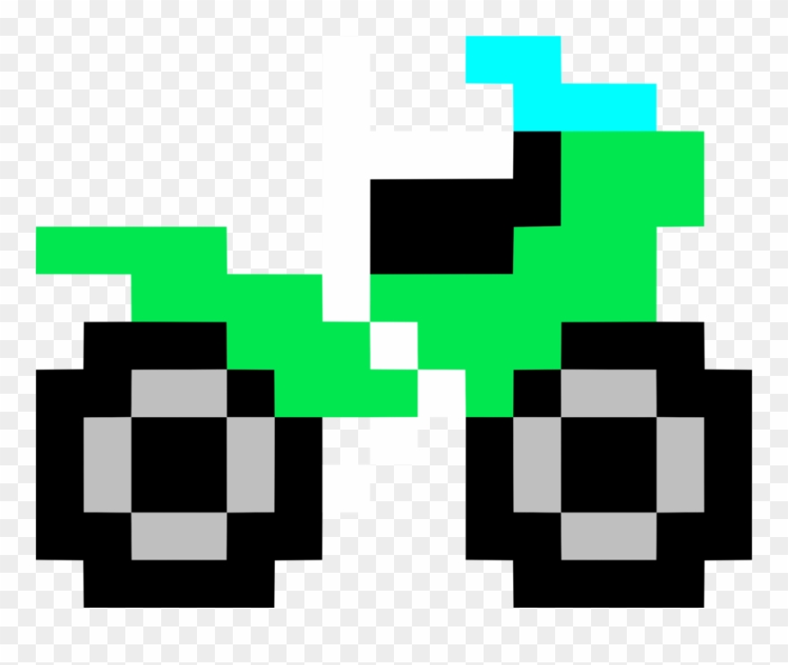 Pixel Art Bicycle Motorcycle Pixelation - Pixel Art Motorbike Clipart