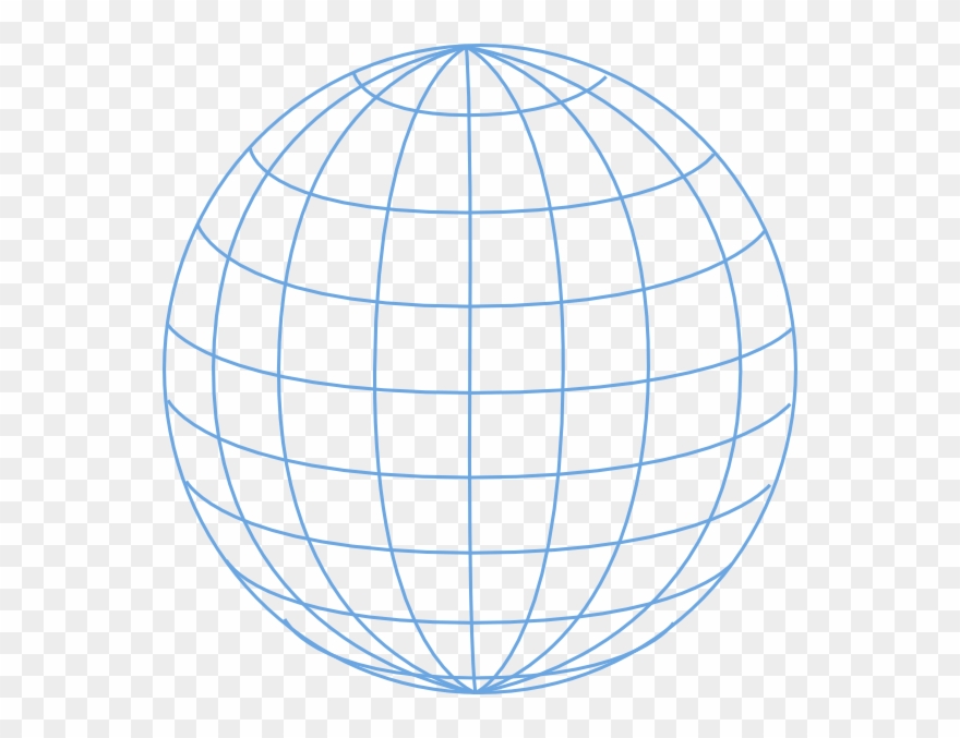 Big Blue Wire Globe Clip Art At Clker - Latitude And Longitude Png Transparent Png