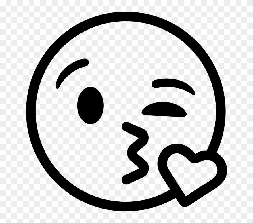 Blowing Kiss Emoji Rubber Stamp Emoji Stamps Stamptopia - Kiss Emoji Line Art Clipart