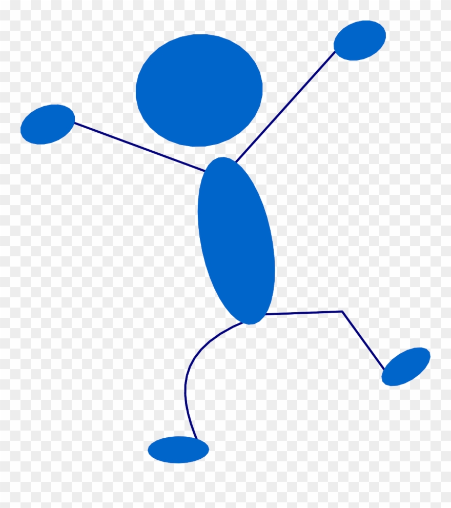 Tube Bonhomme Allumette - Blue Man Clipart - Png Download