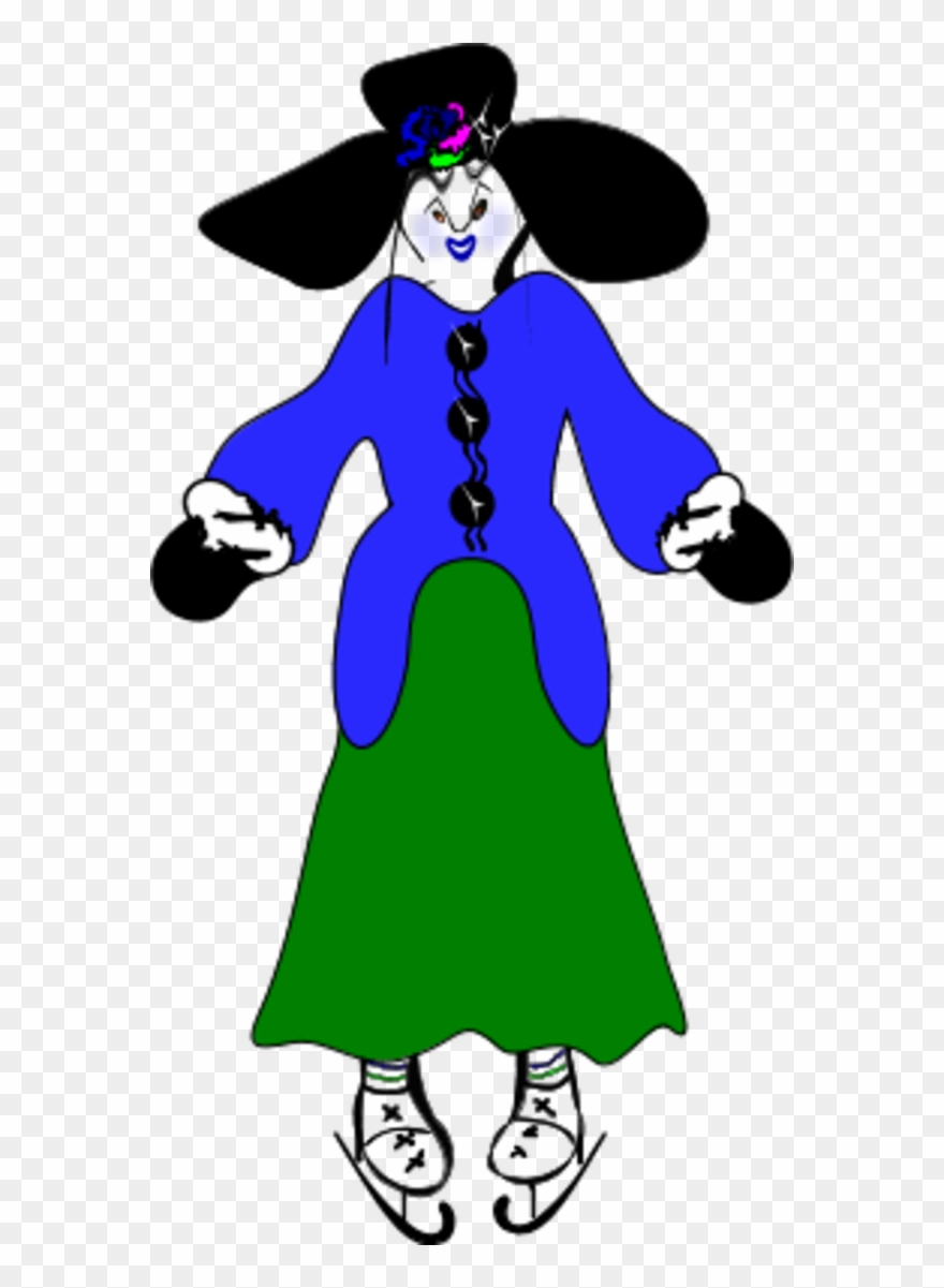 Lady Wearing Hat And Ice Skating Shoes - Clip Art - Png Download