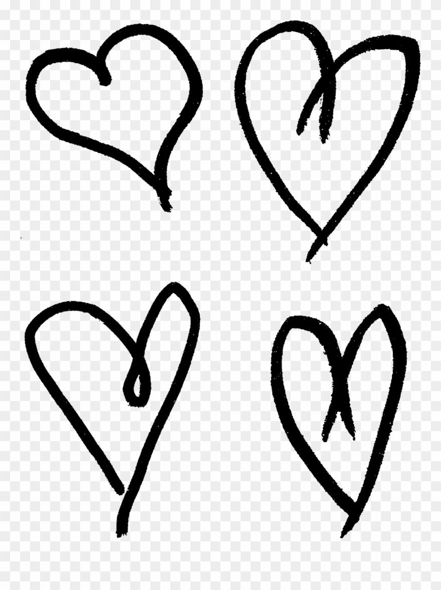 Hand Drawn Hearts Illustrations Collage Sheet Printable Clipart