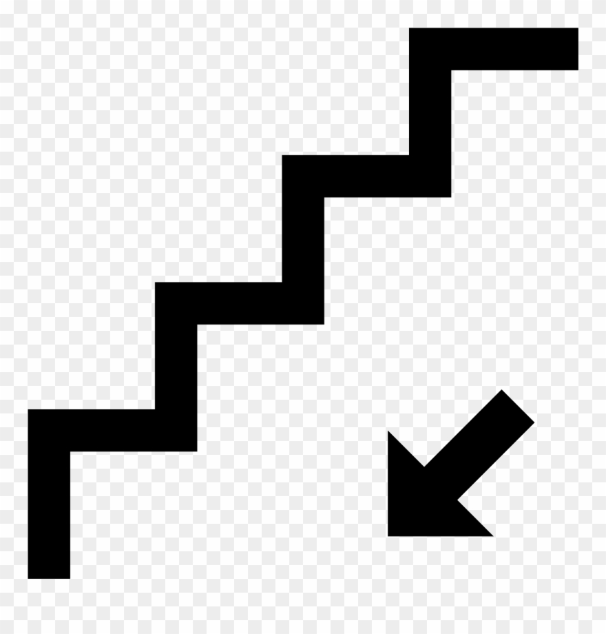 Stairs Down Icon Free - Stairs Icon Png Clipart