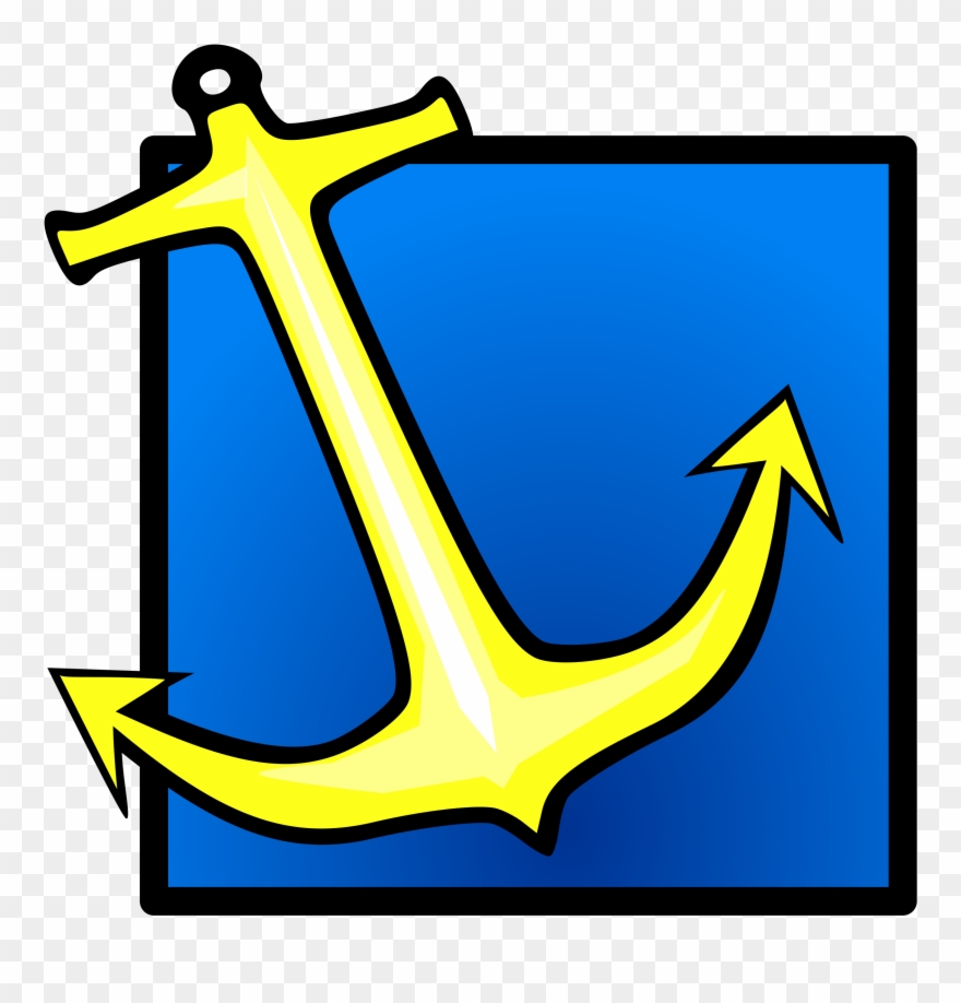 Clipart Info - Anchor Blue And Yellow - Png Download