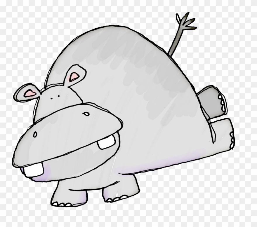 Hippo Collage Sheet Digital Download Clipart Art Clip - Melonheadz Hippo - Png Download
