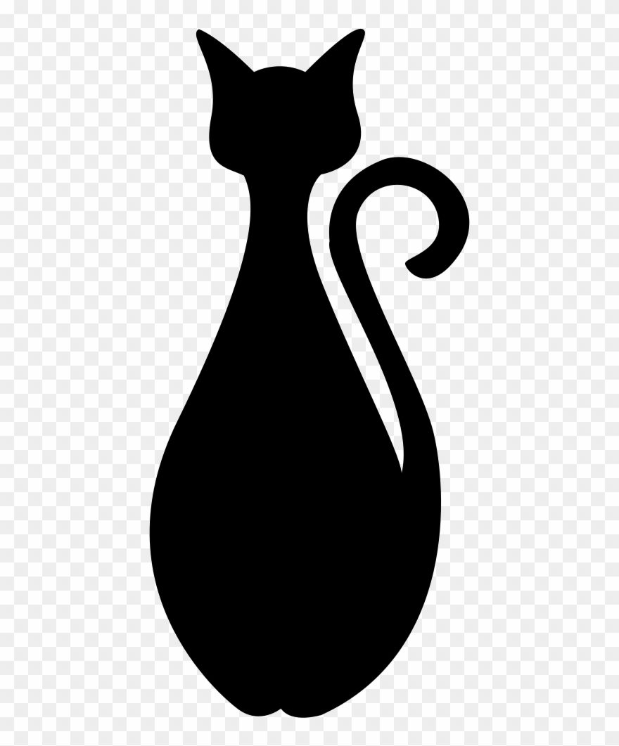 Frontal Black Cat Silhouette Svg Png Icon Free Download - Black Cat Silhouette Png Clipart