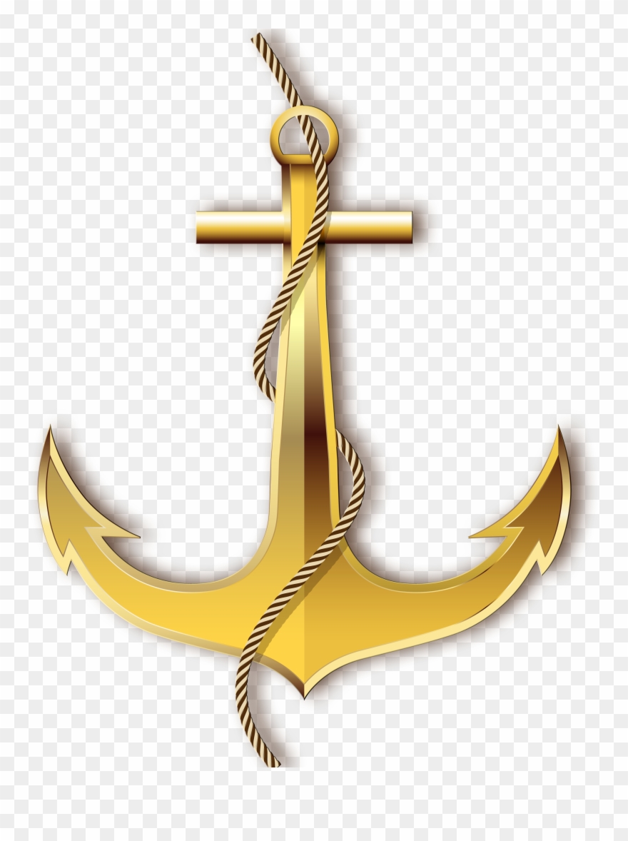 Picture Black And White Library Art Anchors Transprent - Golden Anchor Hd Png Clipart