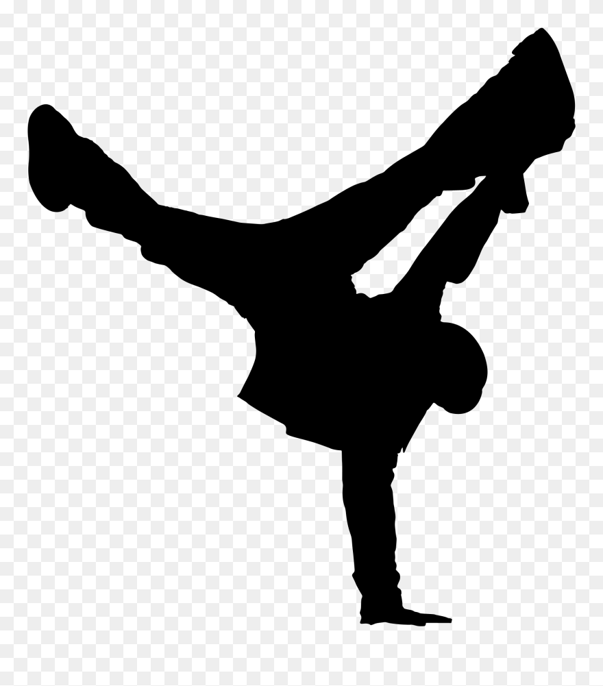 Gymnastics Handstand Silhouette - Dance Themed Wall Art Clipart