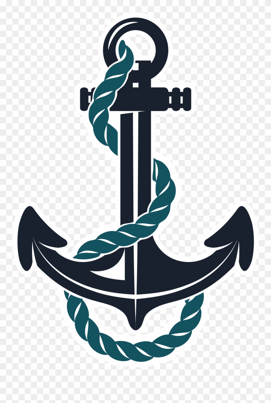 Anchor Clipart Teal - Anchor With Rope Png Transparent Png