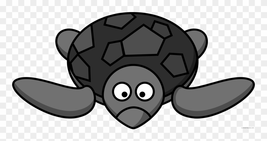 Image Black And White Cartoon Clipartblack Com Animal - Transparent Sea Turtle Cartoon - Png Download