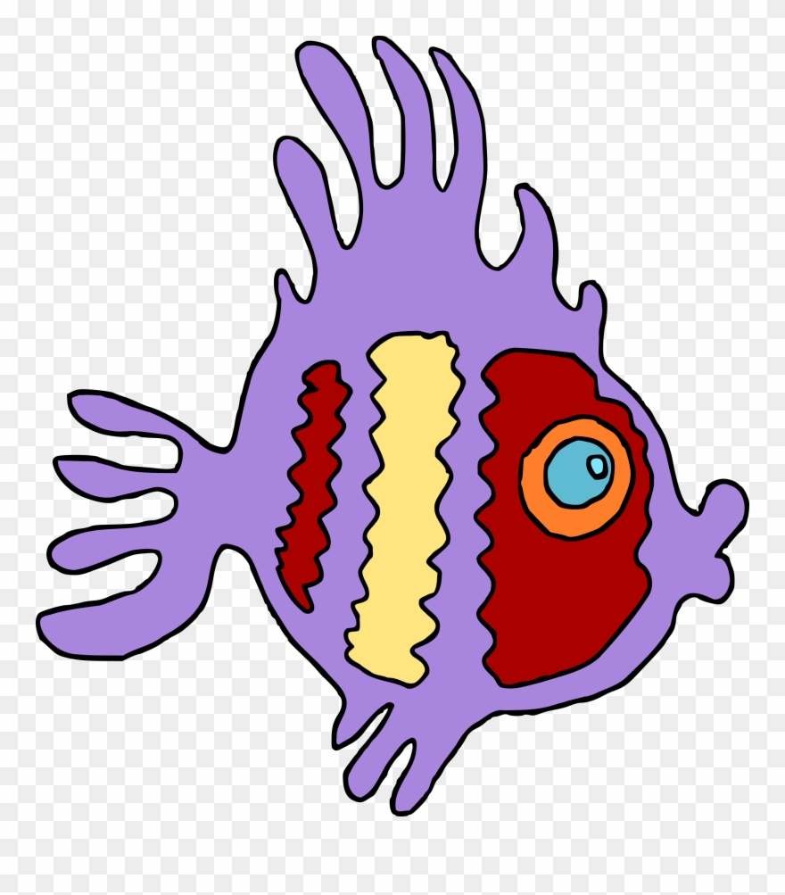 Art Pink M Line Beak Fish - Art Clipart