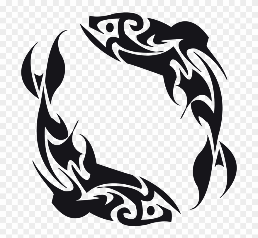 Fish - Tribal Fish Tattoo Design Clipart